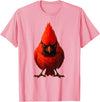 I just really like animals Angry Cardinal Artwork Red Bird Nature Wildlife Graphic T-Shirt - Pink