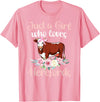 Hereford Cattle Hereford Cow Girl Just A Girl Who Loves Hereford Cows Hereford Cow Lover T-Shirt - Pink