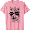Mama Llama Funny Animal Apparel Llama Lover Mama Llama T-Shirt - Pink