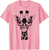 Cute Funny Giraffe Cool Summer Casual Graphic Tees Cute Giraffe Graphic Casual Summer Funny Cool Animal Lover T-Shirt - Pink