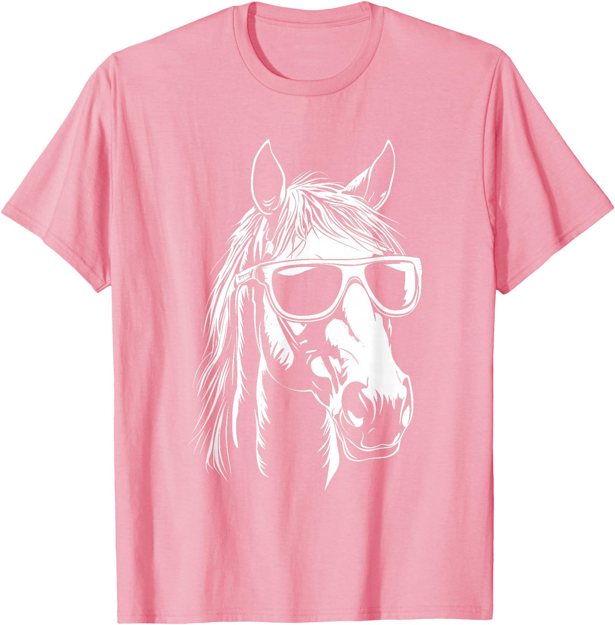 FunnyHorseCo. Funny Horse Sunglasses T-Shirt - Straight - Pink