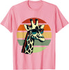 Humorous Gifts for Giraffe lover Giraffe Vintage Sunglasses T-Shirt - Pink