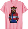 Cool Norwegian Roots Norway Norway Roots Bear Norge Norwegian Flag T-Shirt - Pink
