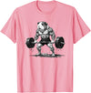 Strong Guinea Pig Lifting Fitness Workout Cool Muscular Guinea Pig Bodybuilder Fitness Power Gym T-Shirt - Pink