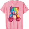 Cute Teddy Bear I Teddy Art I Kids Teddy Bear Colorful Teddy Bear T-Shirt - Pink