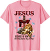 Unknow FAITH Jesus Lion Lamb Heaven Know My Name T-Shirt - Pink