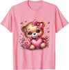 funny amazing valentine bear with heart T-Shirt - Pink