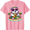 Hawaii Polar Bear Summer Costume For Women Men Polar Bear Hawaiian Costume Kids Summer Vacation Polar Bear T-Shirt - Pink