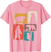Bear Asymmetrical Collage Design Bear Vintage Collage Outdoorsman Wildlife Lover T-Shirt - Pink