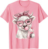 Cute Highlander Cow Lover Designs Scottish Highland Cow Eating Bubblegum T-Shirt - Pink