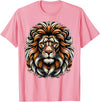 Lion Lover Face Wild Animal Lion Face Animal Lion T-Shirt - Pink