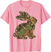 Camo Easter Bunny Patchwork Spring Rabbit Men Women Kids T-Shirt in Pink