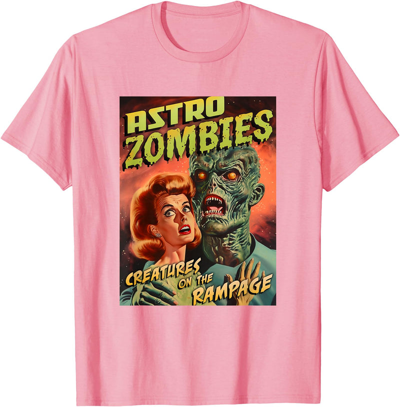 Last Gasp Graphics Astro Zombies 1950s Horror Comic Cover T-Shirt - Pink