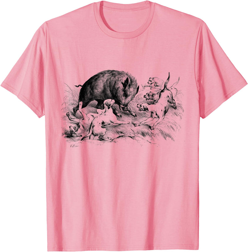 Boar hunting Wild Boar Hunter Pig Hog Hunting T-Shirt - Pink