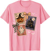 Halloween Stamps Graphic Women Men Kids Retro Vintage 90s Coquette Spooky Halloween Stamps Doodles T-Shirt - Pink
