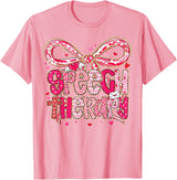 Speech Language Pathologist Valentines Day SLP Therapy T-Shirt - Pink