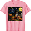 Starry Night Boxer Dog Halloween Spooky Halloween Boxer Dog Starry Night T-Shirt for Men Women Kids - Pink