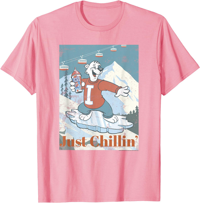 ICEE Bear Ice Boarding Just Chillin' T-Shirt - Pink