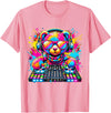 Magical and Funny Music lover Gifts DJ Teddy Bear Disco Hip Hop T-Shirt - Pink