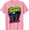 Summerween Slasher Summer Halloween Spooky Tee Vintage Summerween Funny Slasher Summer Halloween 80s Style T-Shirt - Pink