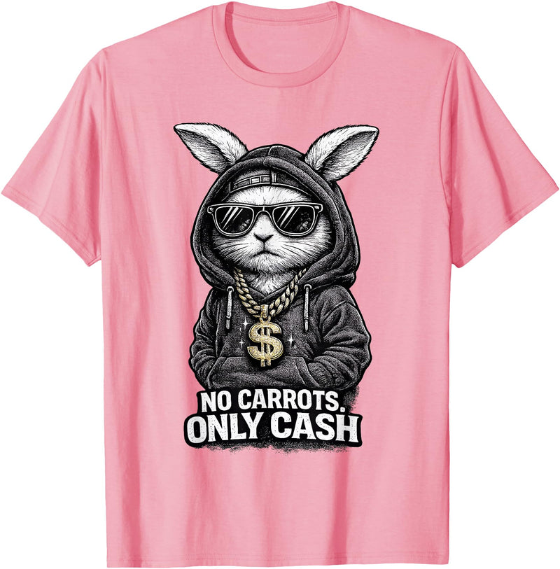 Funny Easter Bunny for Men Streetwear Hip Hop Rabbit T-Shirt in Pink