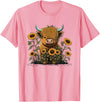 Scottish Highland Cow Cute Highland cattle Cow Funny Highland Cow T-Shirt - Pink