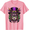 Mardi Gras Voodoo Doctor Clothing Women Mardi Gras Priestess Women New Orleans Witch Doctor Voodoo T-Shirt - Pink
