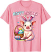 Farm Animal Lovers Cute Pig Easter Holiday Gifts Happy Easter Farm Animal Pig Lovers Bunny Women Kids Girls T-Shirt - Pink