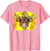 Softball Highland Cow With Bandana Glasses Happy Mother's T-Shirt - Pink