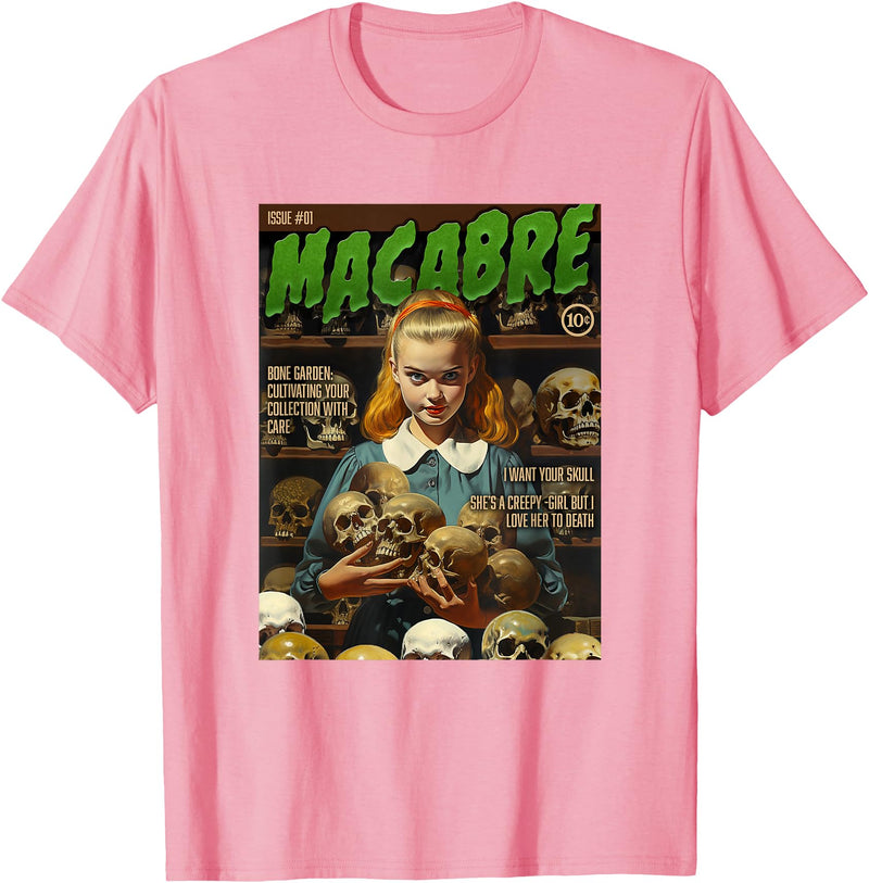 Last Gasp Graphics Skull Collector 1950s Horror Comic Cover T-Shirt - Pink