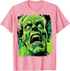 FrightNightFits Classic Horror Green Evil Crazy Scientist Freak Halloween T-Shirt - Pink