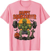 Halloween Monster Spooky Gym and Fitness Leg Day Happy Squatober Leg Day Challenge Vintage Halloween Zombie T-Shirt - Pink