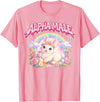 Cute Bunny Rainbow Floral Funny Gifts for Men Women Kid T-Shirt in Pink