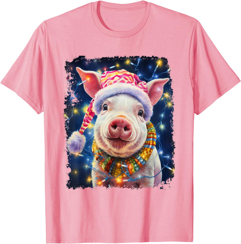 Noah&Friends Christmas Pig T-Shirt - Pink