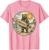 Retro Coastal Surf Bear Vintage Beach Apparel Vintage California Surf Bear Beach Retro Coastal Summer T-Shirt - Pink