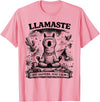 Llamaste Outdoor Society by The Maesthetics Llamaste Vintage Llama Meditation Outdoor Camping T-Shirt - Pink