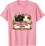 Cute Guinea Pig Mom Cavy Lover Apparel Co Guinea Pig Mom T-Shirt - Pink