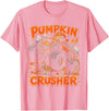 Pumpkin Crusher Kids Halloween Monster Truck Pumpkin Crusher Monster Truck Ghosts Halloween Boys T-Shirt - Pink