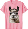 FunWearVM Funny Smoking Llama Cool Animal Lover with Attitude T-Shirt - Pink