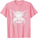 Animal Lovers Funny Quotes And Designs Pig Face Lover Art Design For Men And Women T-Shirt - Pink