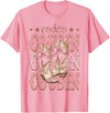 Country CowGirl Western Family Matching Rodeo Cousin Pink Boots Coquette Cow-Girl Birthday Party T-Shirt - Pink