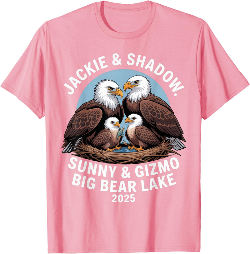 Nature Wildlife Art Prints Jackie & Shadow Sunny & Gizmo Big Bear Lake 2025 Eagle T-Shirt - Pink