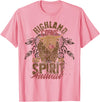 Highland Cow Animal Gifts Highland Cows Are My Spirit Animal Funny Highland Cow T-Shirt - Pink