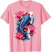 Funny Koi Fish Lover Koi Fish Lotus Flower Japanese Art T-Shirt - Pink