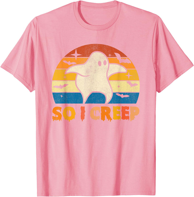 Creeping Ghost Halloween Tees So I Creep Ghost Halloween Funny T-Shirt - Pink