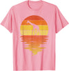 TrendyPull Silhouette Retro Vintage Style Gifts Giraffe Shirt Retro Sunset 70s Vintage Giraffe T-Shirt - Pink