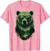 Bear Wildlife Deer Campfire Nature Apparel Bear Sunglasses Wildlife Deer Campfire Nature Vintage Forest T-Shirt - Pink