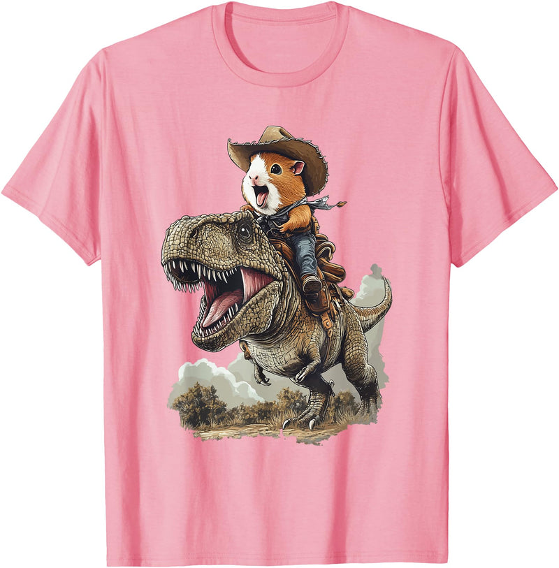 Animal Cowboy Guinea Pig Rex Cowboy T-Shirt - Pink
