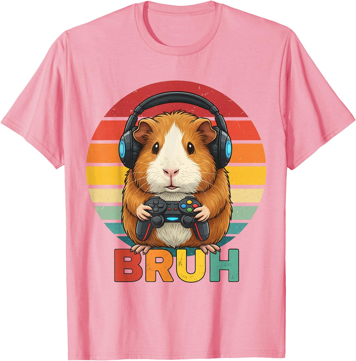 Gaming Guinea Pig Bruh Retro Gamer Guinea Pig Boys Guinea Pig Video Games Guinea Pig Bruh Retro Guinea Pig Boys T-Shirt - Pink