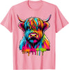 Cute Highland Cow Gifts Colorful Highland Cow T-Shirt - Pink